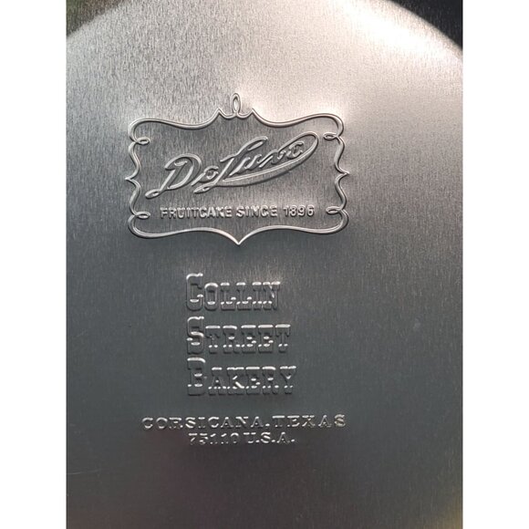 Collin Street Bakery Red Holiday Empty Tin 2.5" Tall x 8" Round Since 1896 - Picture 4 of 11